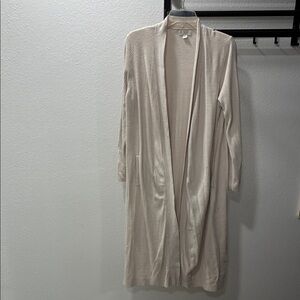 Barefoot Dreams Cream Long Open-Front Lounge Robe